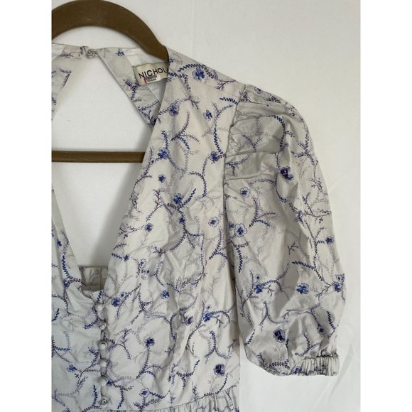 Nicholas Celie Maxi Dress 6 Floral Print V-Neck Purple/White - Picture 5 of 16